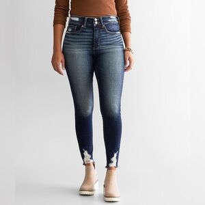 BKE Parker Universal Fit High Rise Skinny Jeans With Distressed Areas Size 25